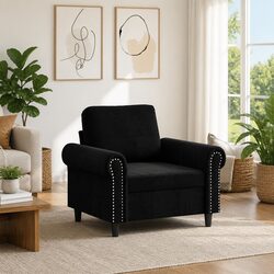 Black Velvet Armchair for Cozy Living Spaces