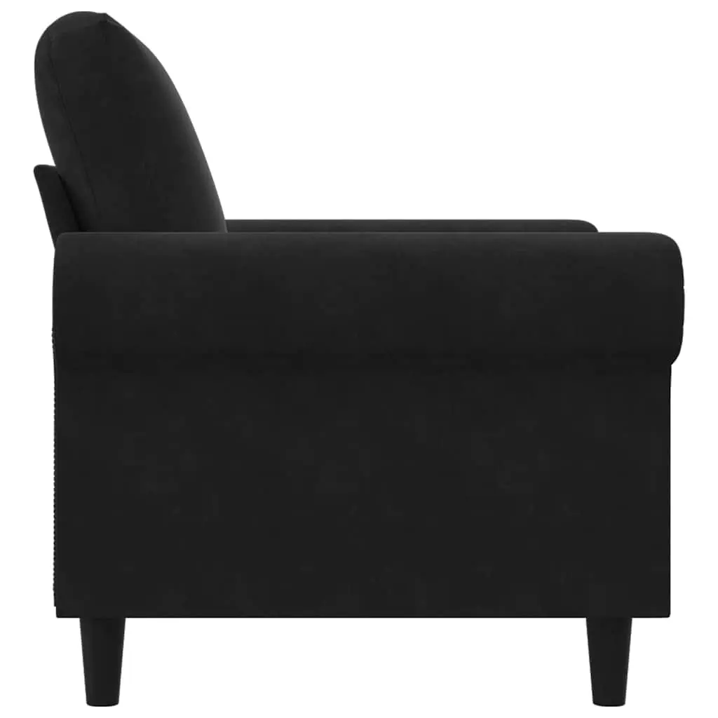 Sofa Chair Black Velvet 60cm Armchair Padded Metal Frame