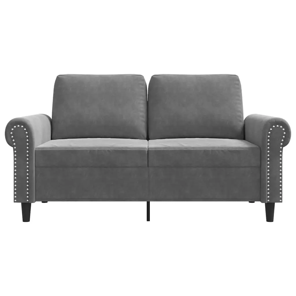 2-Seater Sofa Grey 120cm Velvet Lounge Couch Living Room Furniture