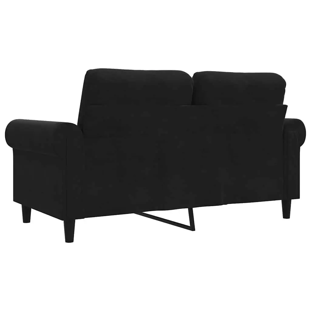 2-Seater Sofa Black 120cm Velvet Modern Couch