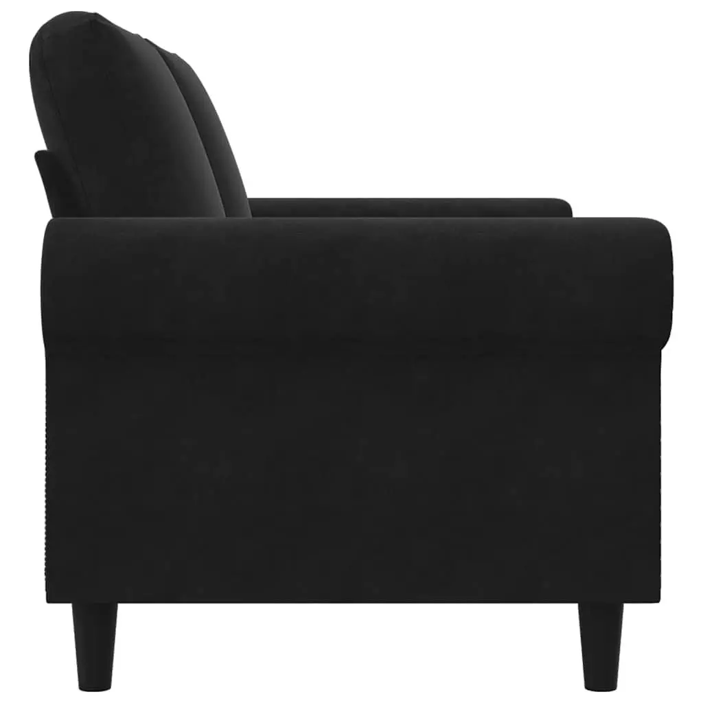 2-Seater Sofa Black 120cm Velvet Modern Couch
