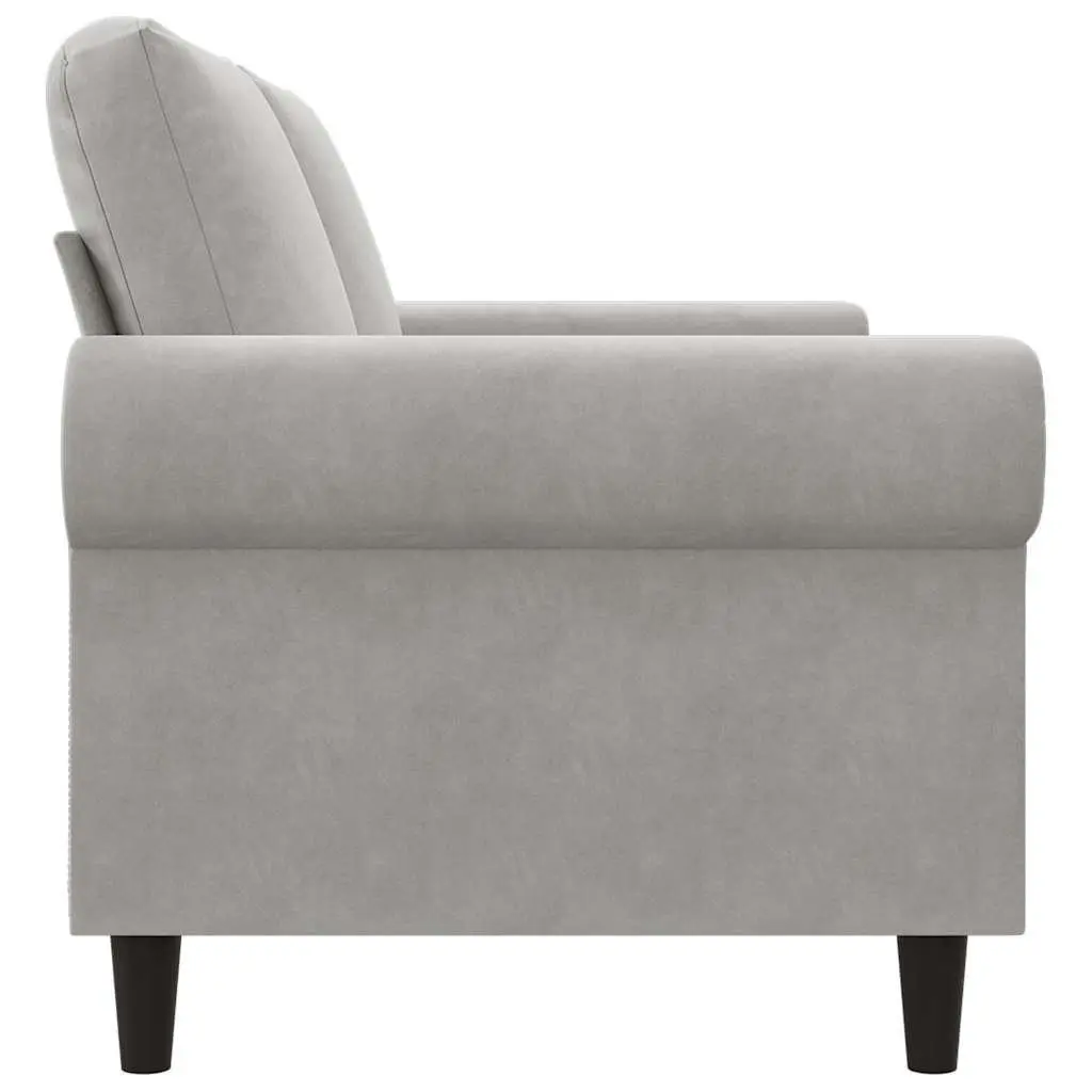 Grey Velvet Upholstered 2-Seater Sofa 140cm Modern Couch Living Room Furniture