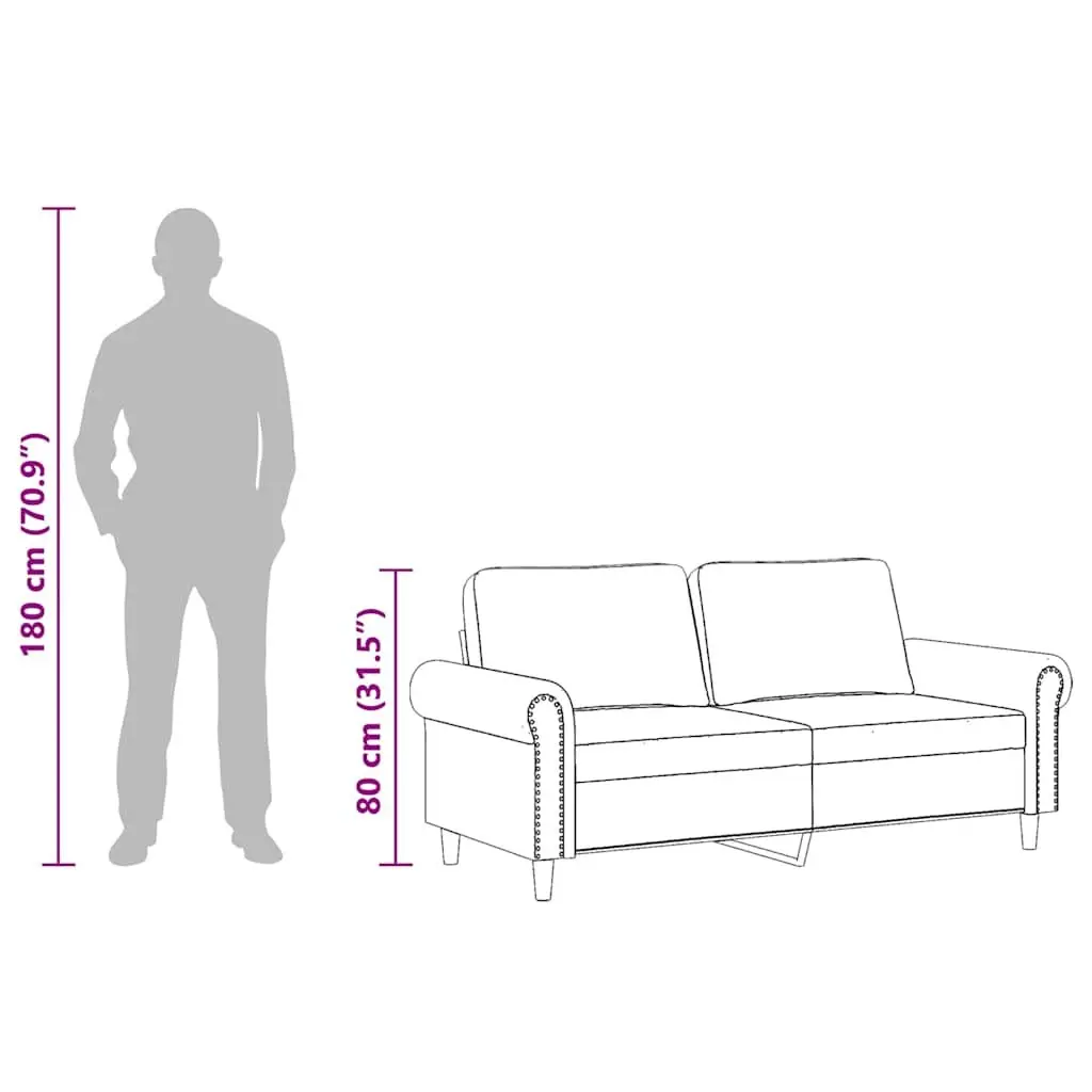 Grey Velvet Upholstered 2-Seater Sofa 140cm Modern Couch Living Room Furniture