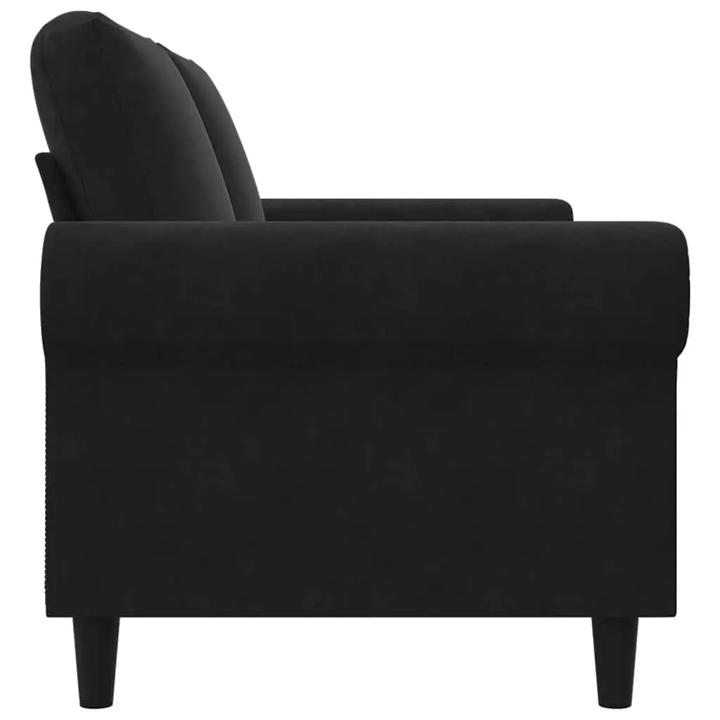Black Velvet 2-Seater Sofa for Living Rooms