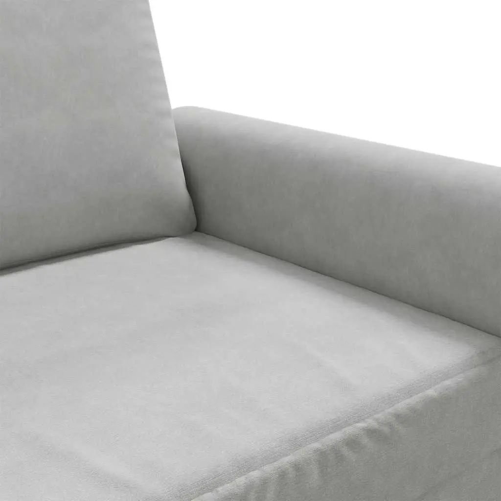 3-Seater Sofa Grey Velvet Living Room Couch Modern Design Comfortable Furniture