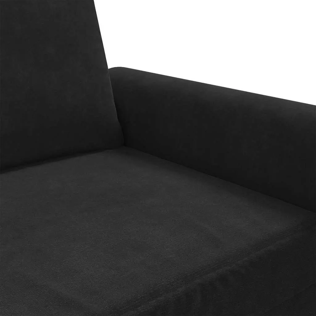 3-Seater Sofa Black 180cm Modern Velvet Upholstered Couch