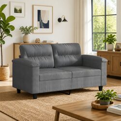 Warm Grey Microfibre 2-Seater Sofa for Relaxation