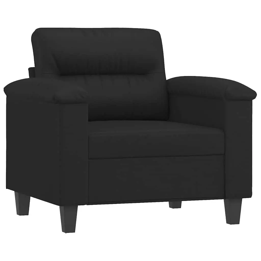Black Sofa Chair 60cm Modern Armchair Faux Leather Lounge Seat Relaxation