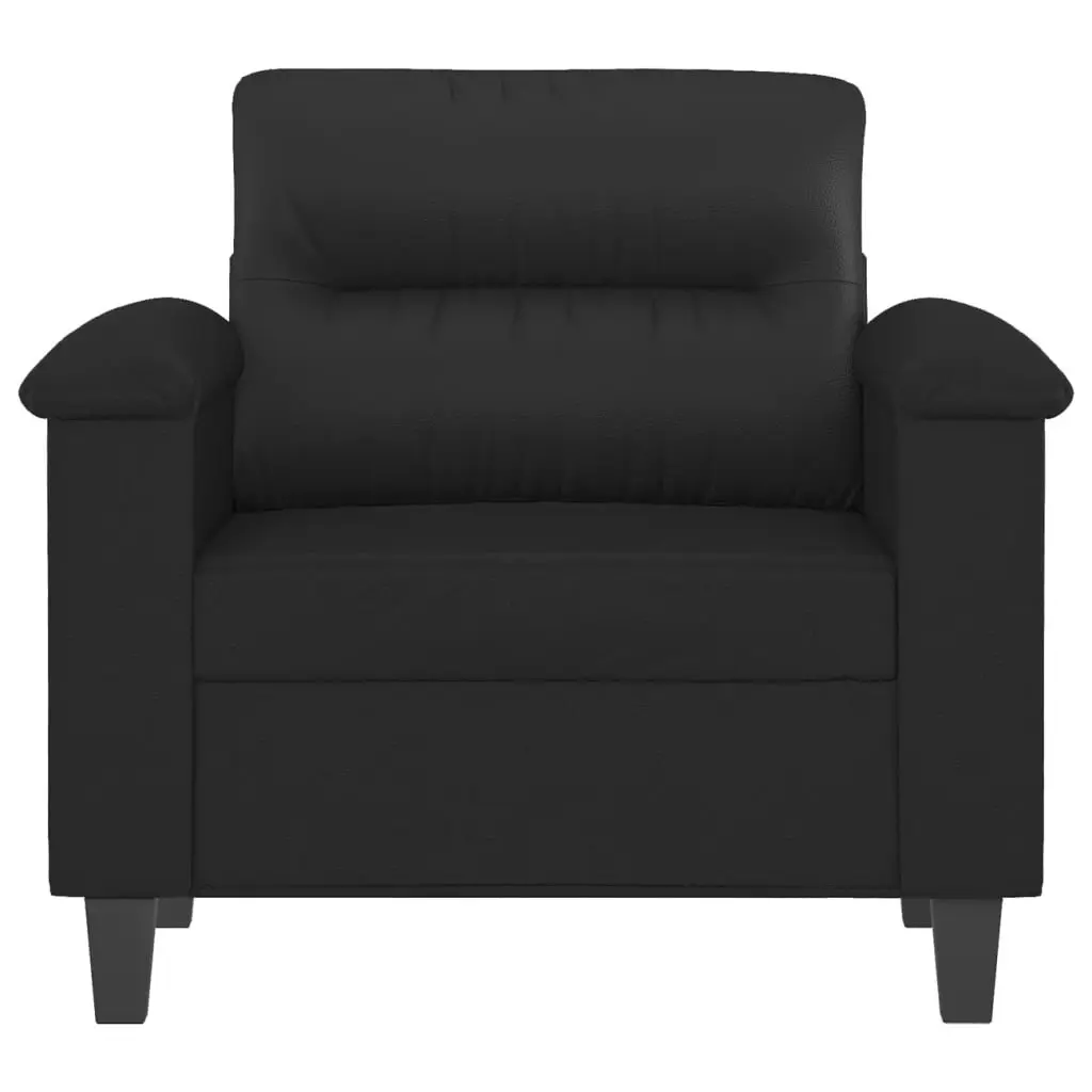Black Sofa Chair 60cm Modern Armchair Faux Leather Lounge Seat Relaxation
