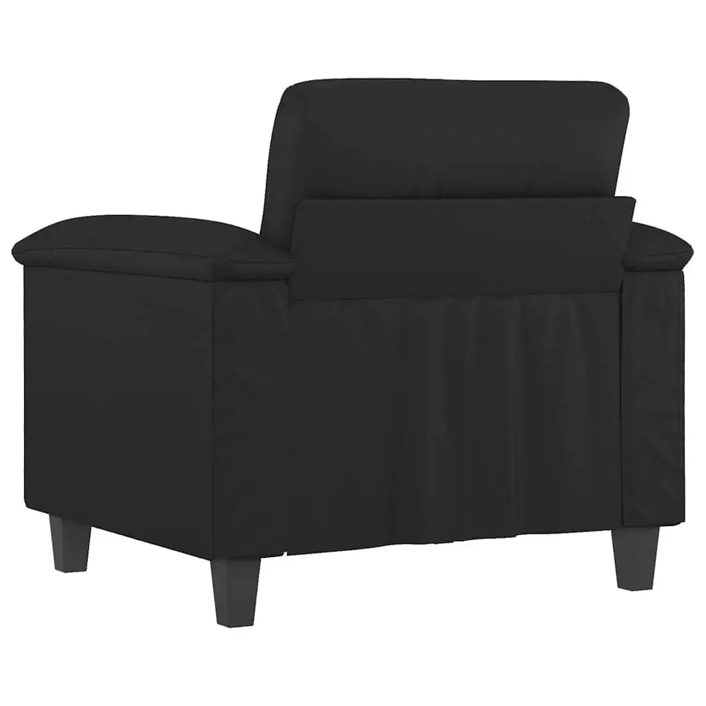 Black Sofa Chair 60cm Modern Armchair Faux Leather Lounge Seat Relaxation