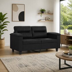 Stylish Black 2-Seater Sofa 120cm for Modern Living