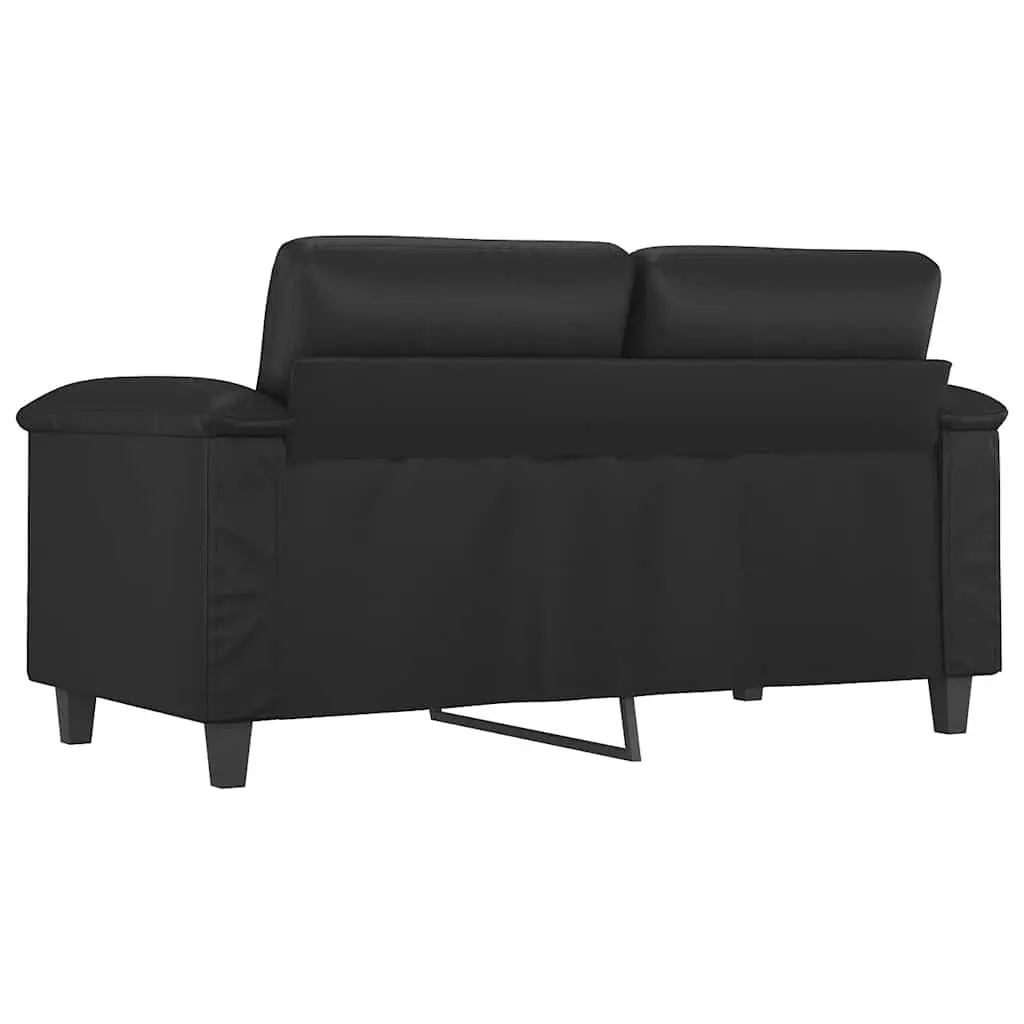 2-Seater Sofa Black 120cm Modern Lounge Couch Faux Leather Living Room Furniture