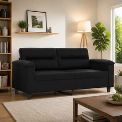 Cozy 2-Seater Black Sofa for Modern Living Rooms
