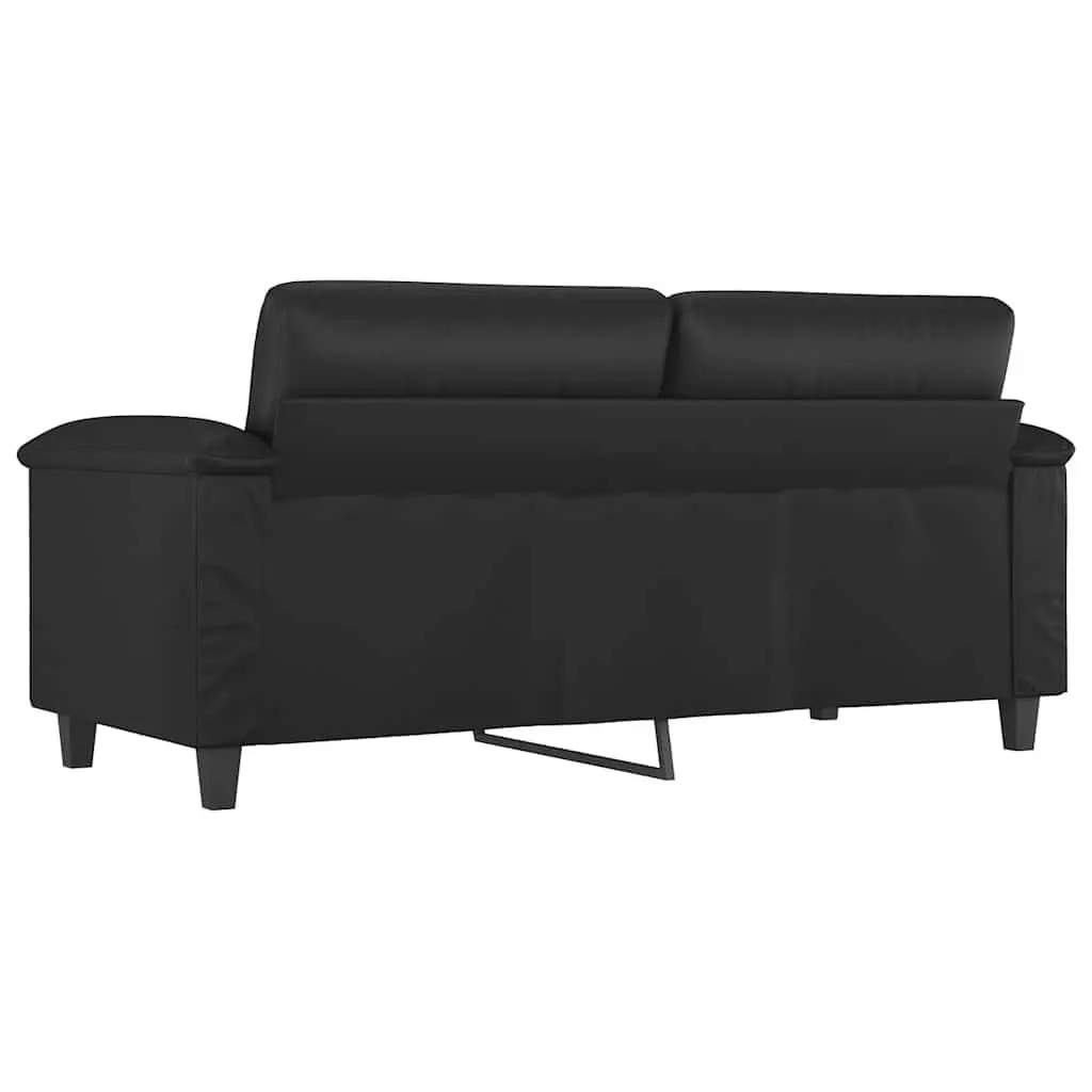 2-Seater Sofa Black 140cm Modern Living Room Couch Lounge Furniture