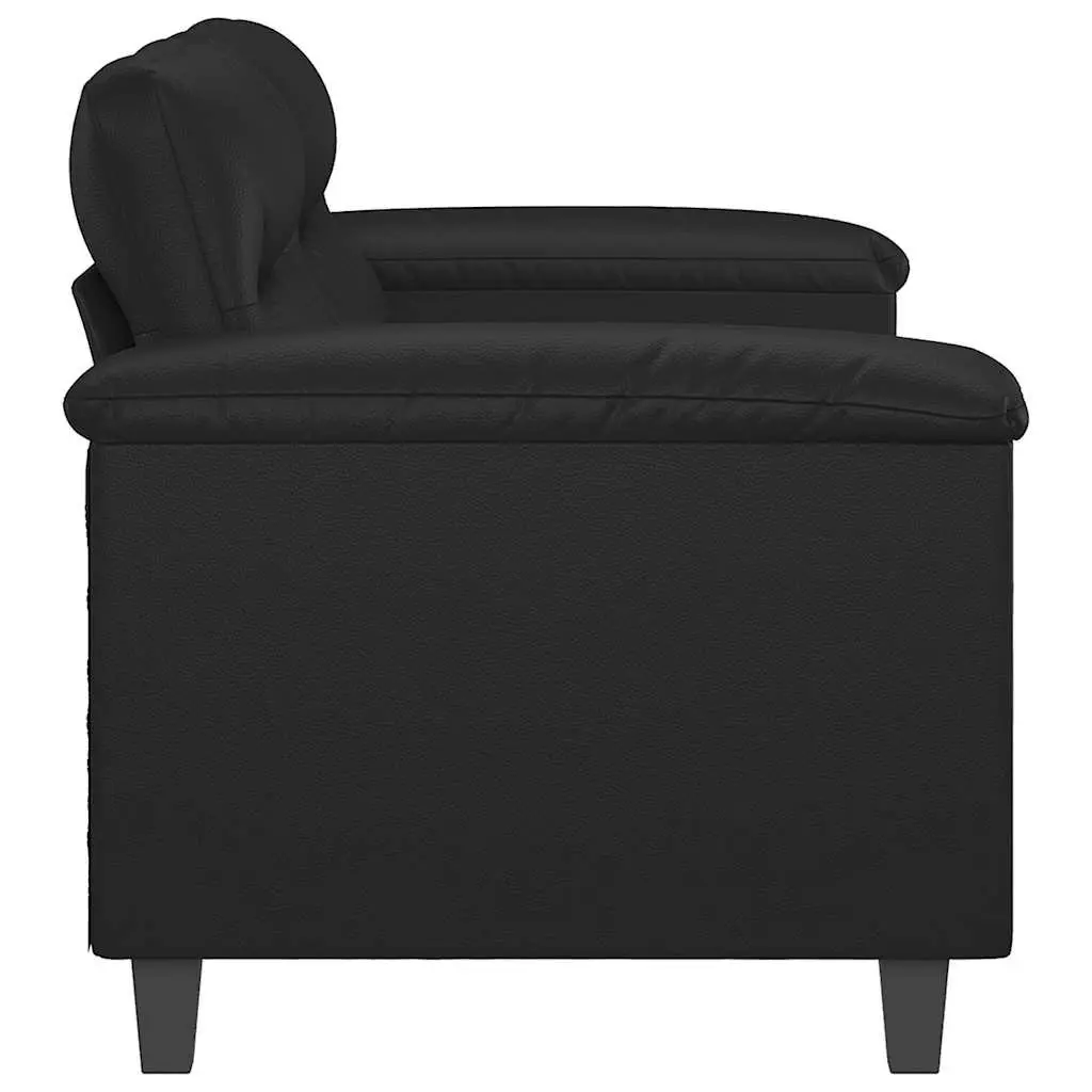 2-Seater Sofa Black 140cm Modern Living Room Couch Lounge Furniture