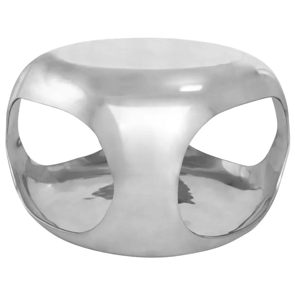 Coffee Table Modern Silver Accent Living Room Furniture Sturdy Tabletop Display