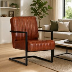Brown Leather Sofa Chair for Cozy Living Spaces