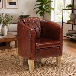 Brown Tub Chair for Cozy Living Room Relaxation