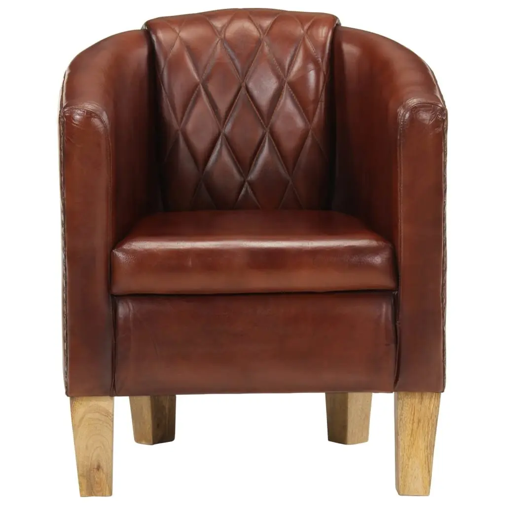 Tub Chair Brown Comfortable Armchair Padded Seat Living Room Furniture Lounge