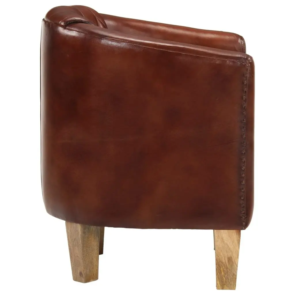 Tub Chair Brown Comfortable Armchair Padded Seat Living Room Furniture Lounge