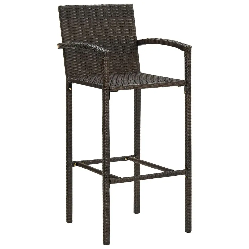 Brown Bar Stools Set of 4 for Indoor & Outdoor