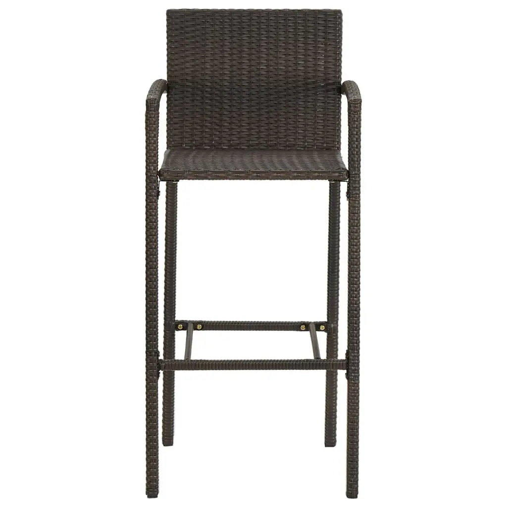 Brown Bar Stools Set of 4 for Indoor & Outdoor