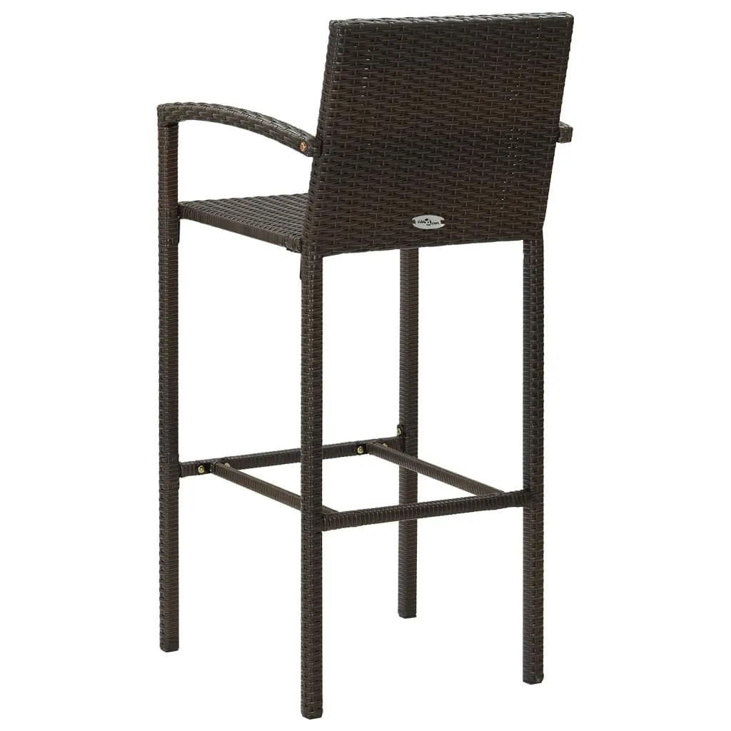 Brown Bar Stools Set of 4 for Indoor & Outdoor