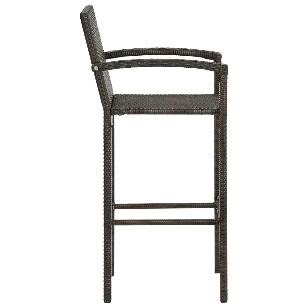 Brown Bar Stools Set of 4 for Indoor & Outdoor
