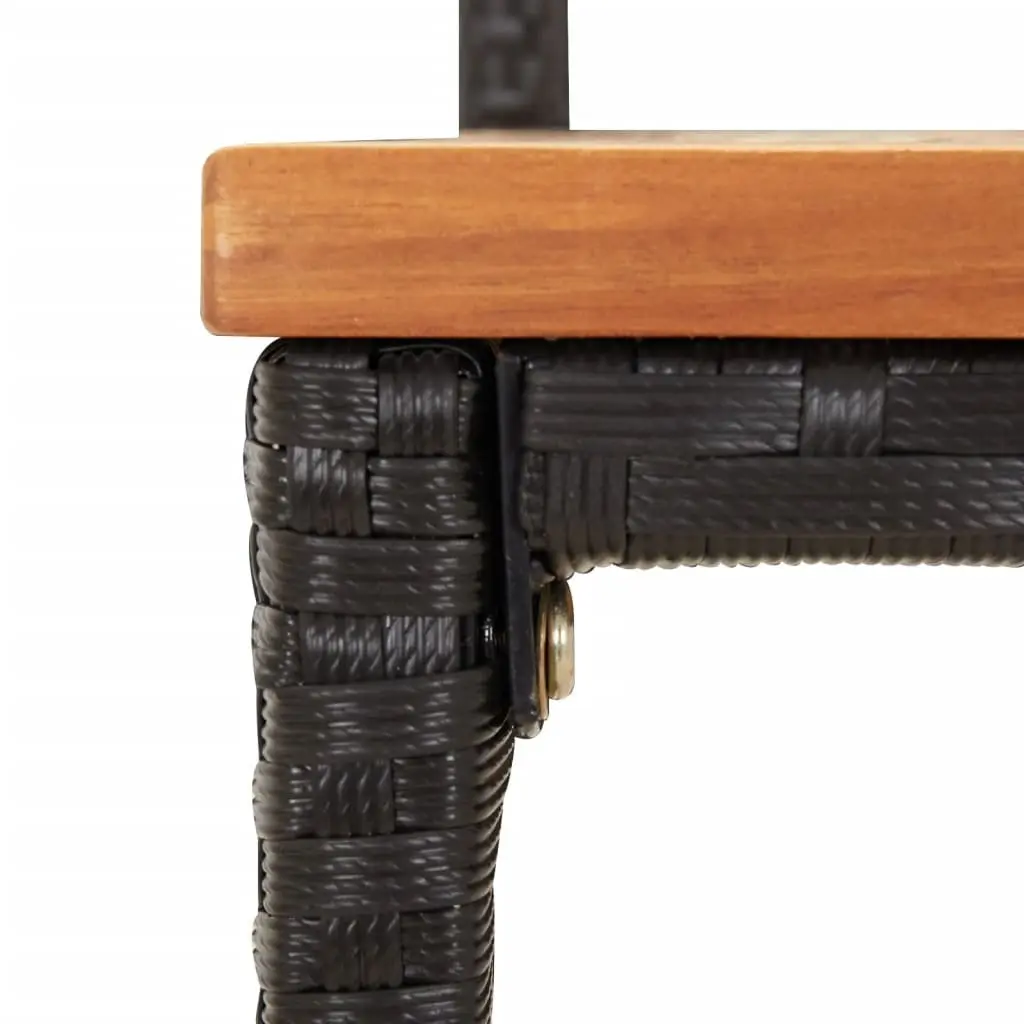2-Piece Black Poly Rattan Bar Stools