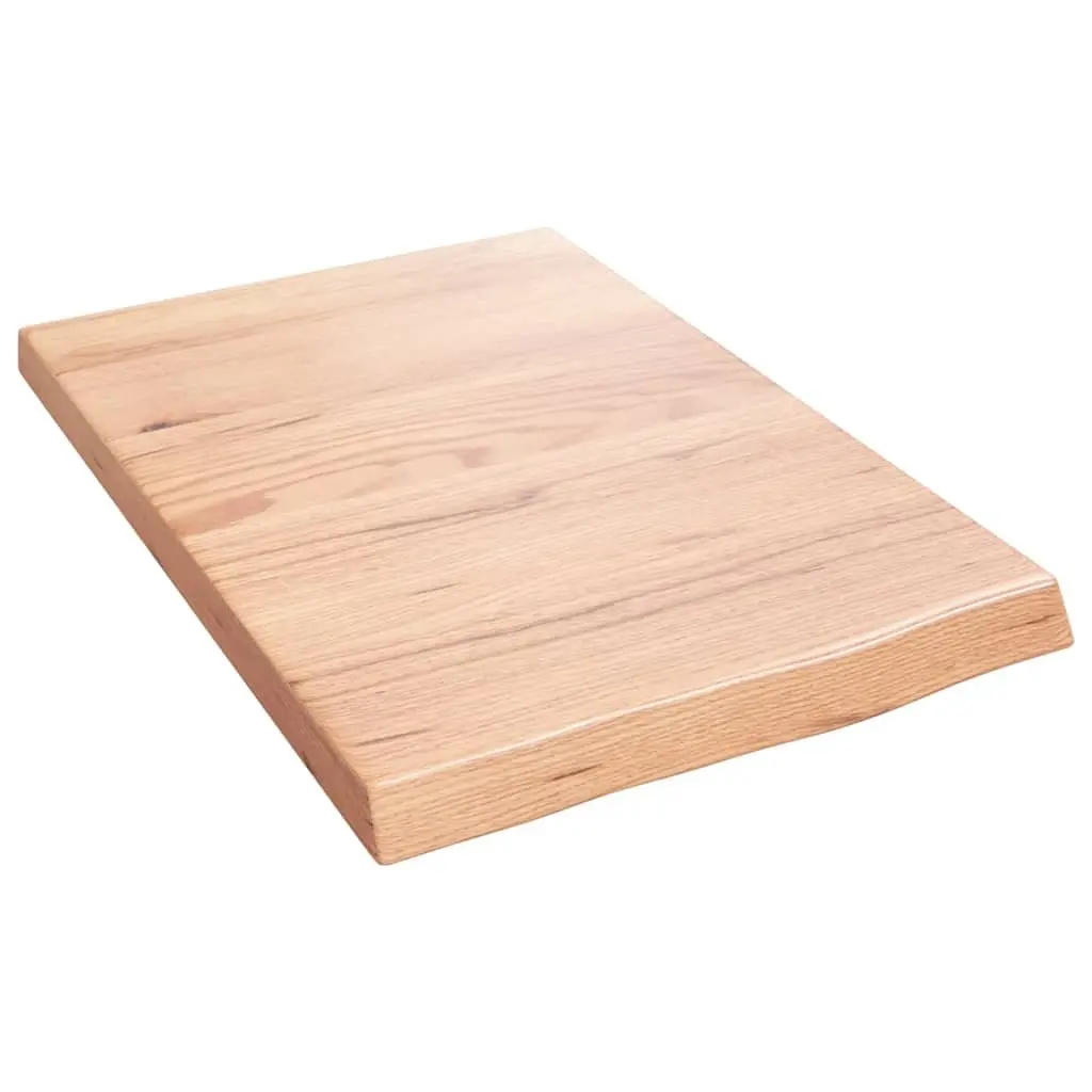 Wall Shelf Rustic Light Brown Solid Oak Wood Floating Ledge Display 40 x 60 x 2-4 cm