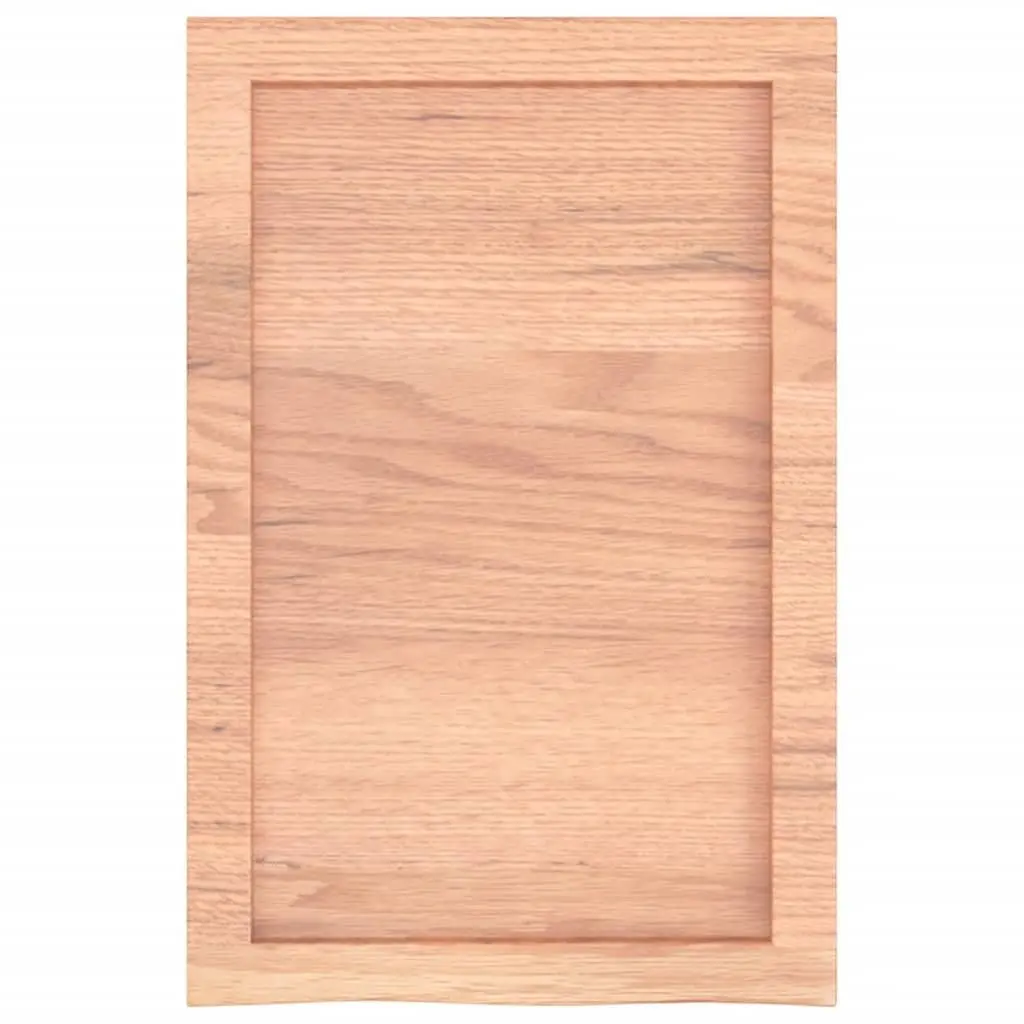 Wall Shelf Rustic Light Brown Solid Oak Wood Floating Ledge Display 40 x 60 x 2-4 cm