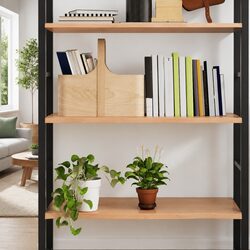 Rustic Floating Wall Shelf in Light Brown Solid Oak