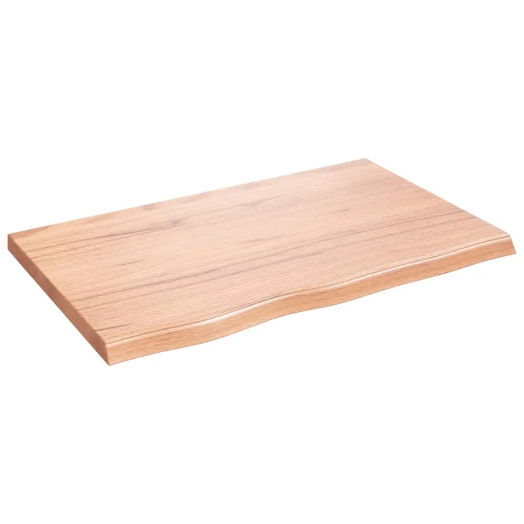 Wall Shelf Rustic Light Brown Solid Oak Wood 80x50cm