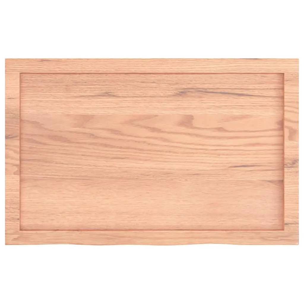 Wall Shelf Rustic Light Brown Solid Oak Wood 80x50cm