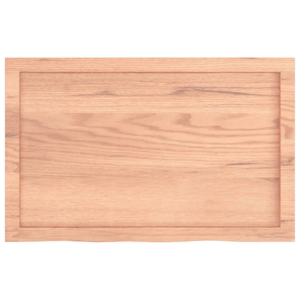 Wall Shelf Rustic Light Brown 80x50cm Solid Oak Wood Handmade