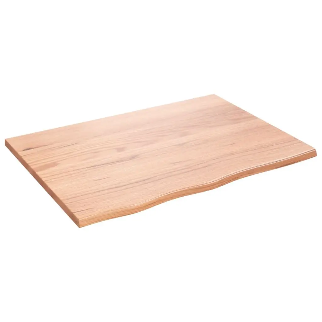 Wall Shelf Rustic Light Brown Solid Oak Wood Handmade Live Edge 80x60x2cm