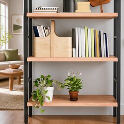 Solid Oak Wood Rustic Wall Shelf 100x50cm