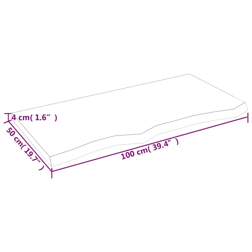Solid Oak Wood Rustic Wall Shelf 100x50cm