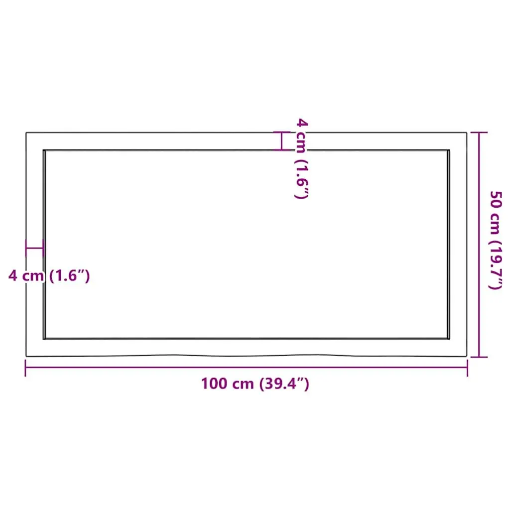 Solid Oak Wood Rustic Wall Shelf 100x50cm