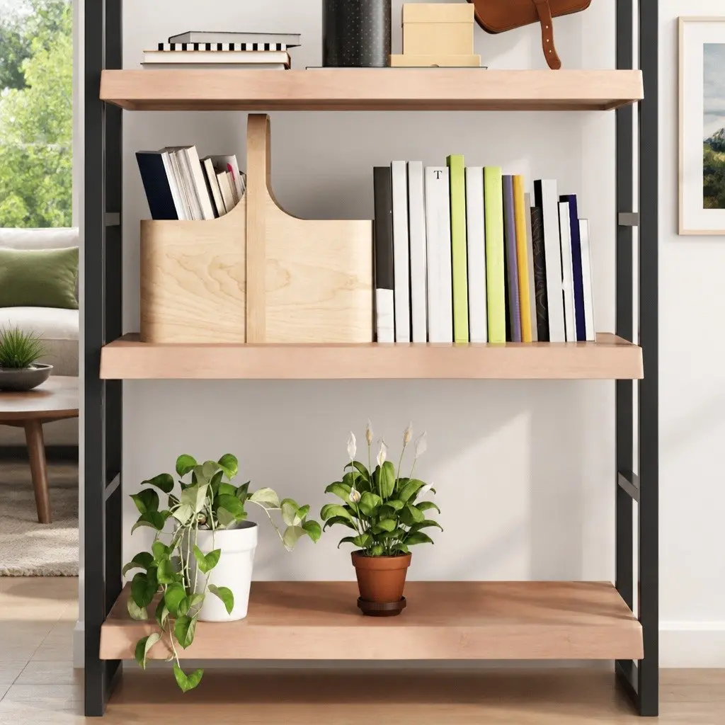 Wall Shelf Rustic Light Brown Solid Oak Wood 100x50cm