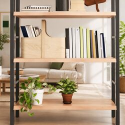 Rustic Solid Oak Wood Wall Shelf Light Brown 100x60cm
