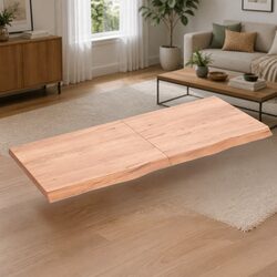 Rustic Solid Oak Wall Shelf with Folding Design 120x50cm