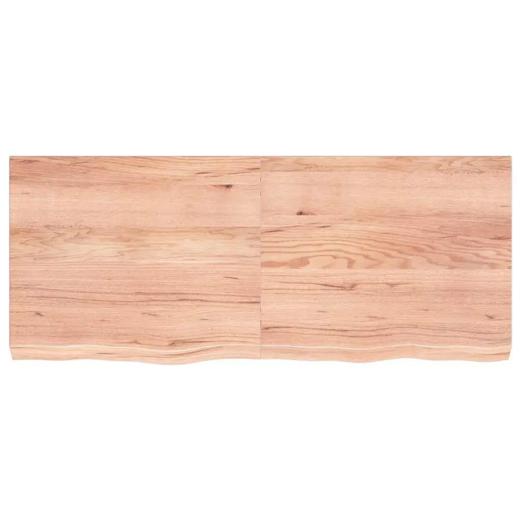 Rustic Wall Shelf in Light Brown Solid Oak Wood 120x50cm