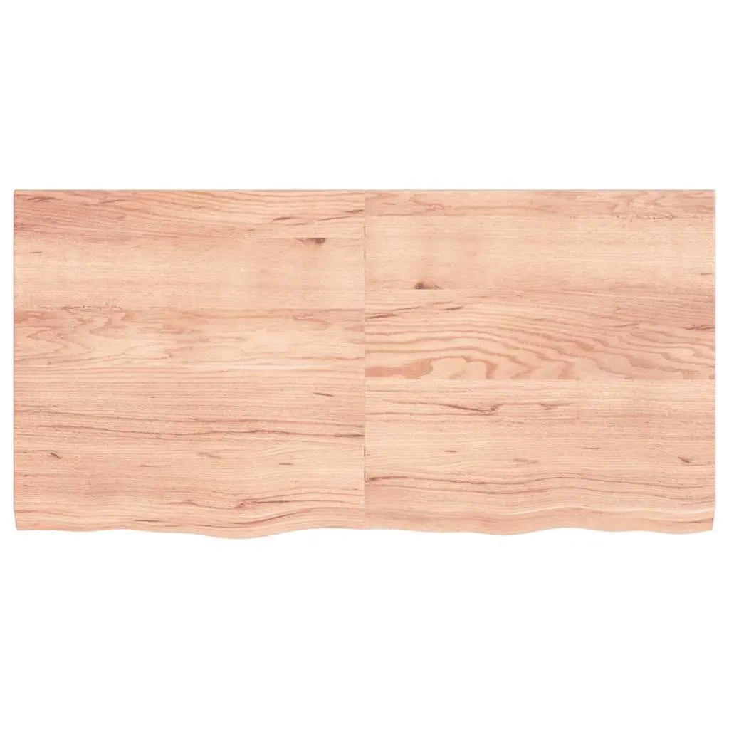 Light Brown Solid Oak Wood Wall Shelf 120x60cm