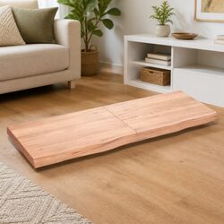 Folding Wall Shelf in Brown Solid Oak Wood 140x50cm