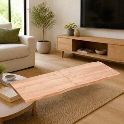 Rustic Handmade Oak Wall Shelf 160x60cm Light Brown