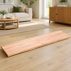 Rustic Brown Solid Oak Wood Wall Shelf 180x50cm