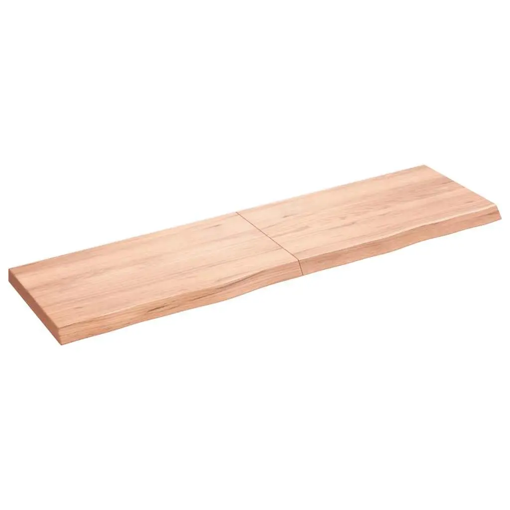 Rustic Solid Oak Wood Wall Shelf with Live Edge 180cm