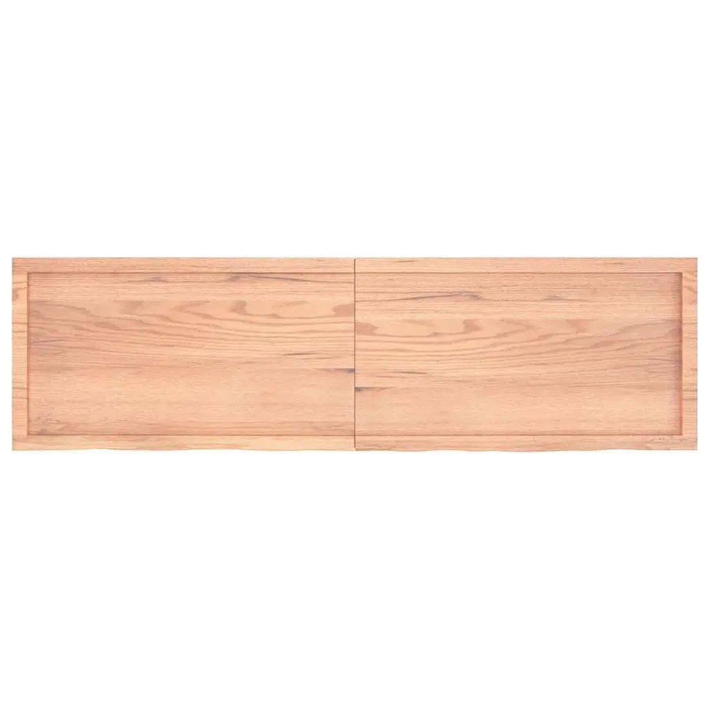 Rustic Solid Oak Wood Wall Shelf with Live Edge 180cm