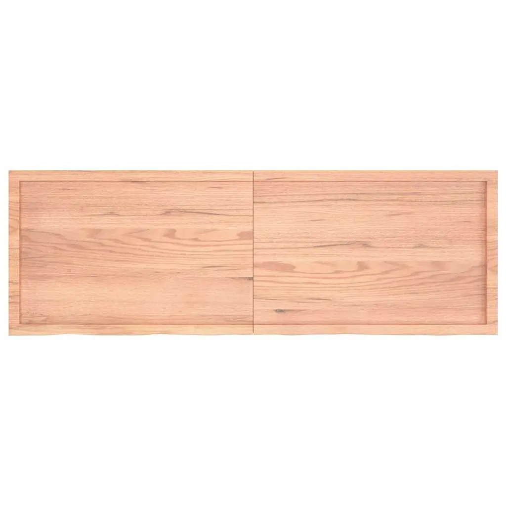Rustic Wall Shelf in Light Brown Solid Oak Wood 180x60cm